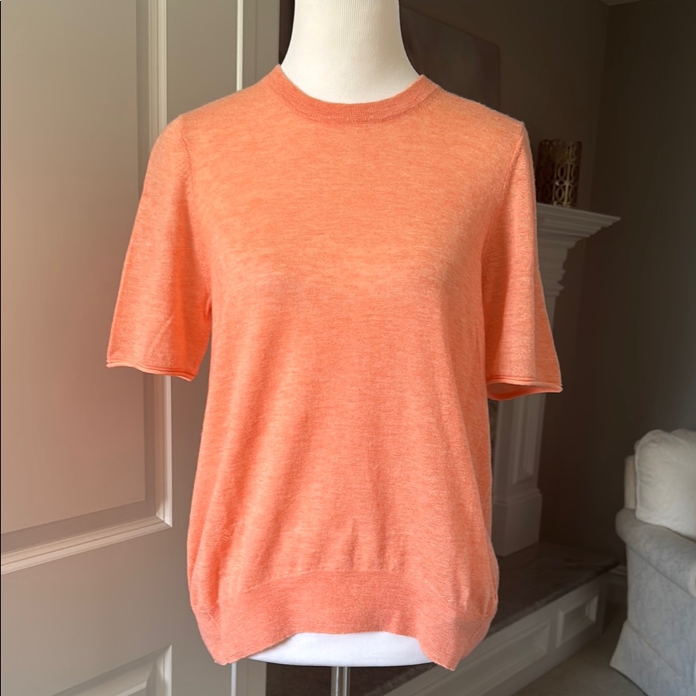 Zadig  & Voltaire 💯 Cashmere Coral Short Sleeve Sweater Top Sz XS